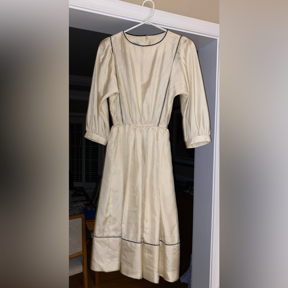 Joan Sparks for Daniel Barrett Cream Long Sleeved Dress